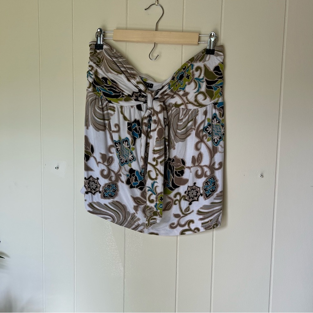 Apostrophe Women's Mini strapless top with Floral Pattern